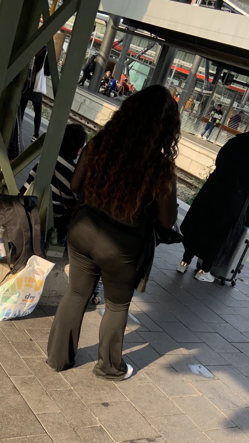 Small girl, fat ass, german slut at train Station, creepshot big ass