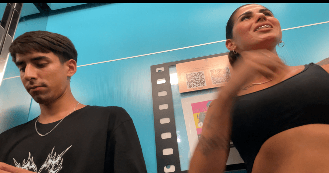 Brunette with Braces and perfect tanned ass