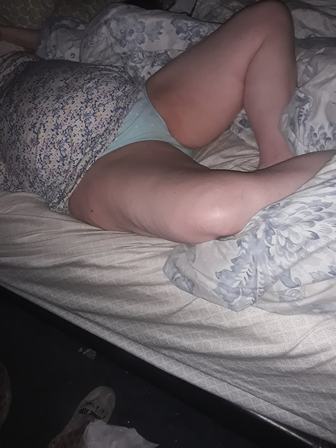 Stroking my Morning wood till the fat wife gets up