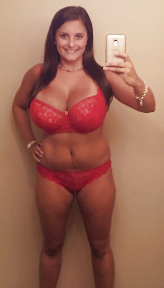 Brunette loves showing off her massive tits (non nude)