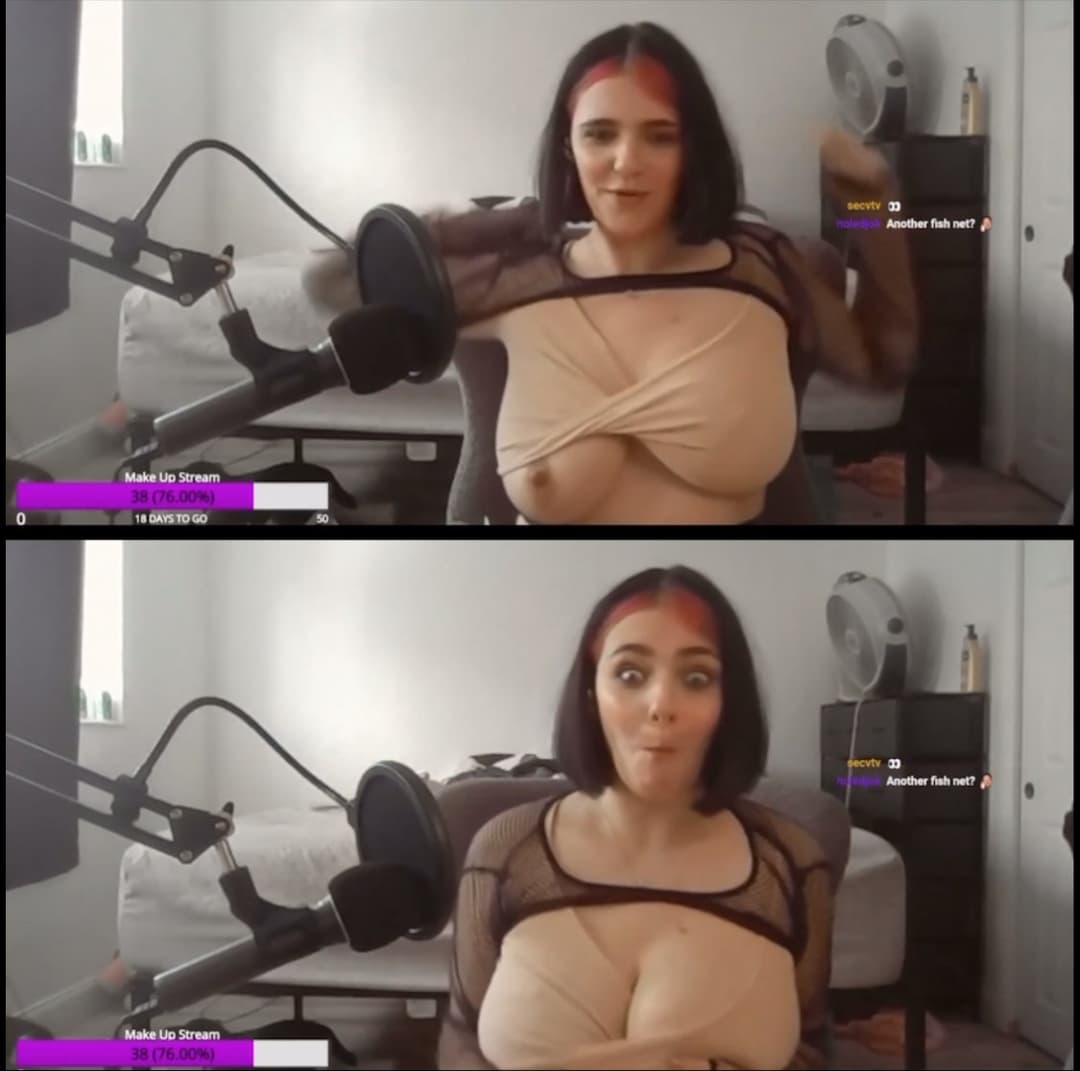 Streamer embarrassed by her nipslip