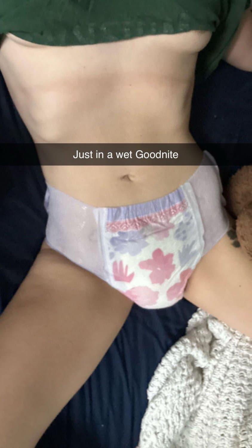 Hot blonde teen in diapers