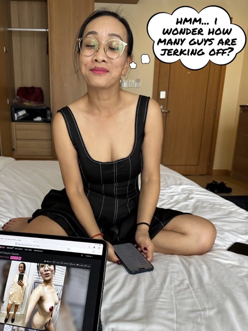 Sexy Asian Milf Tassels Crotchless Panty