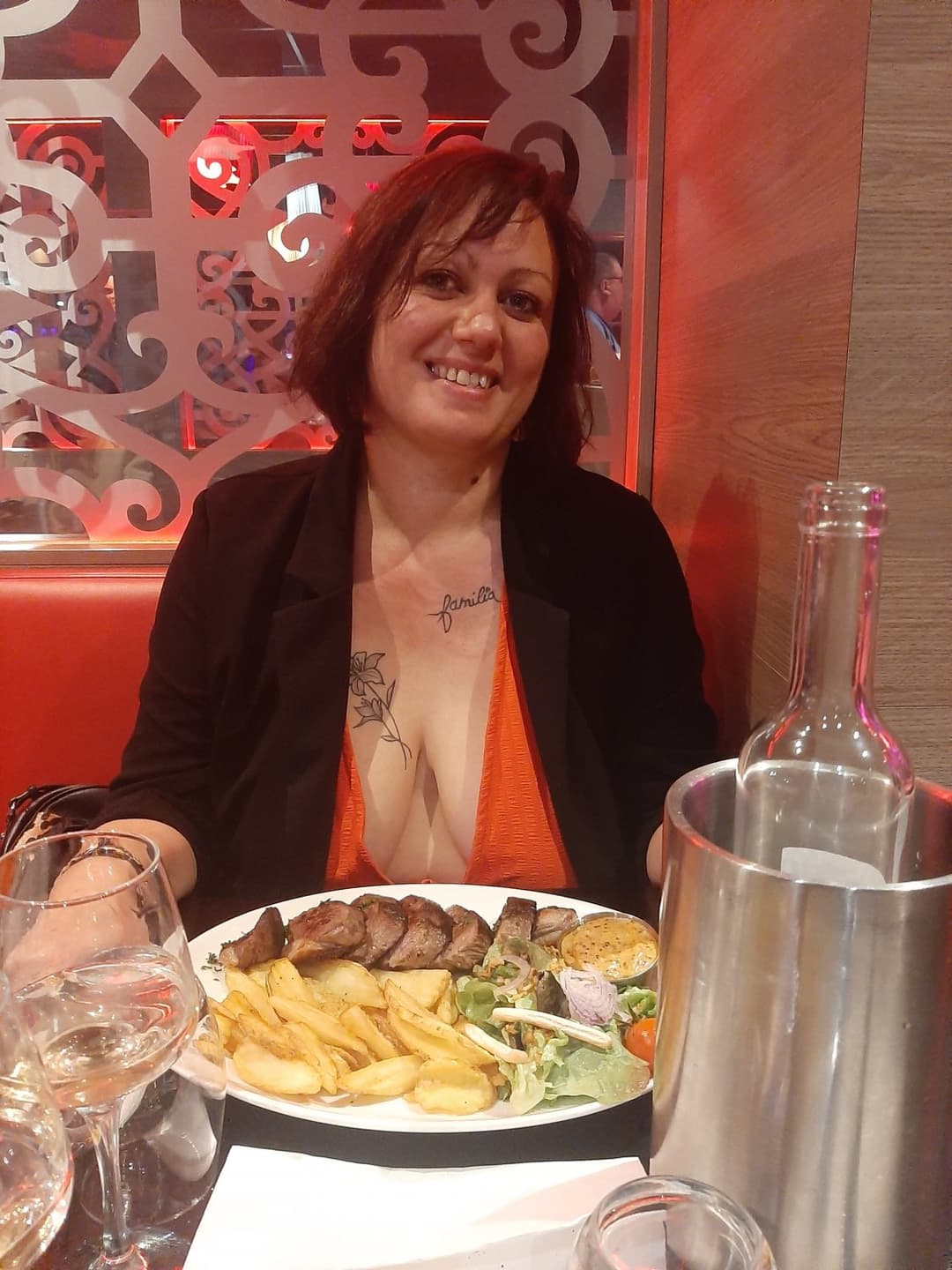 Cleavage braless slut