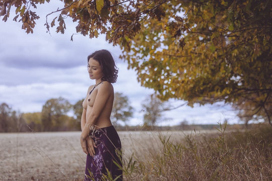 Sabrina Haze a.k.a. Chiyuki Haze from Michigan naked in the woods