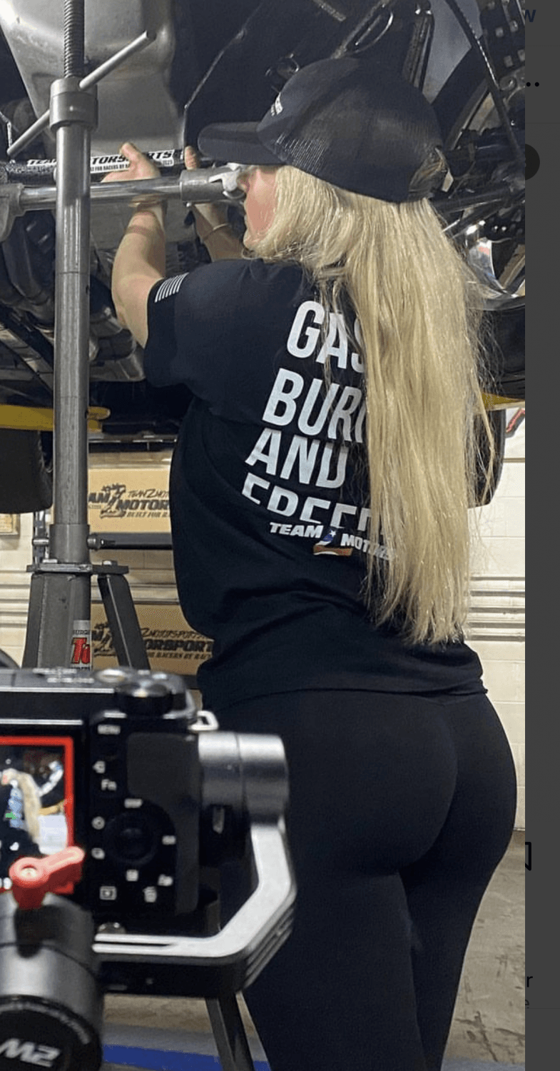 Beautiful thick blonde mechanic slut