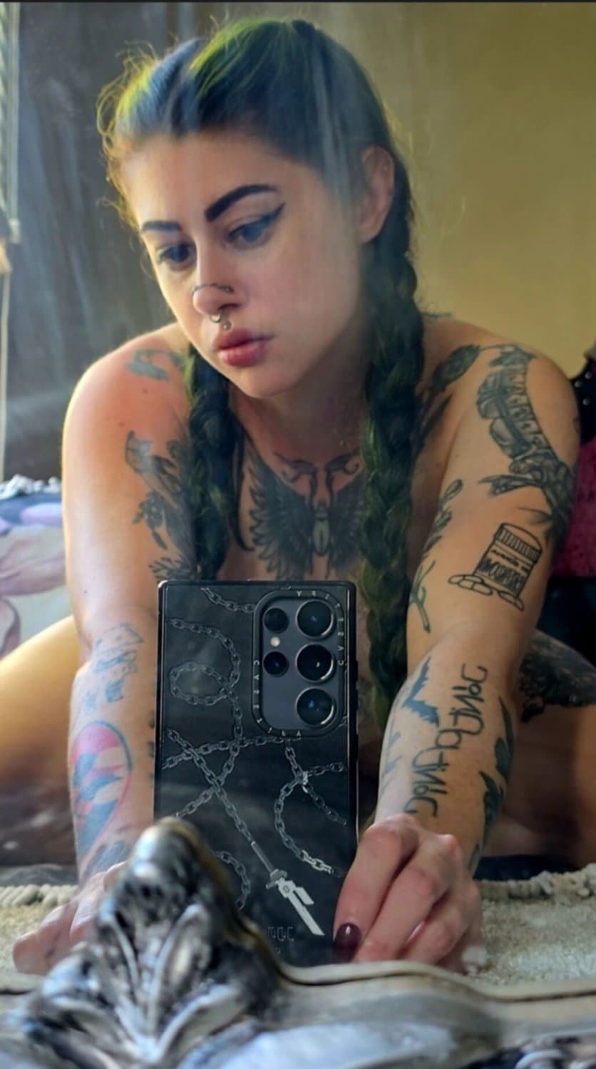 Heavily Tattooed Goth Girl