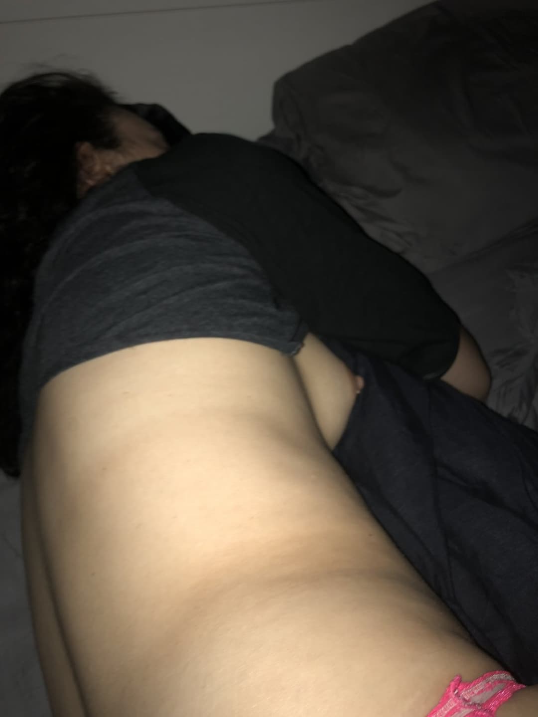 drunk slut passed out in lace panties