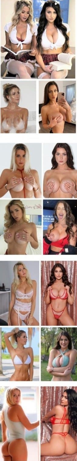 HOT BABES BATTLE. Same girls on all pics. Left vs Right. Hot Blonde vs Hot Brunette.  Who you got!!!