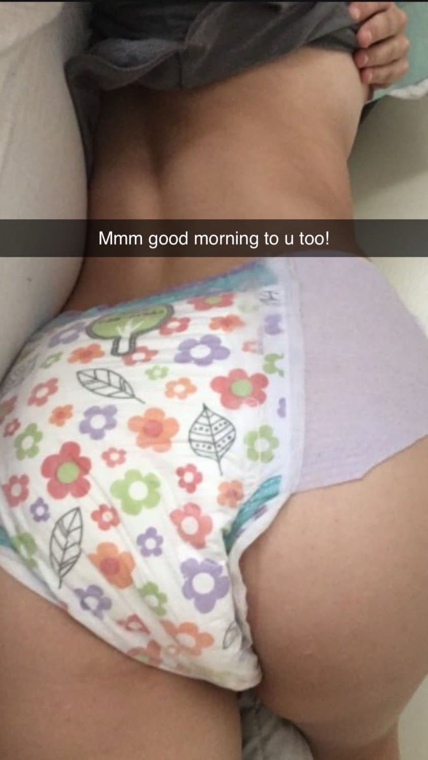 Hot blonde teen in diapers