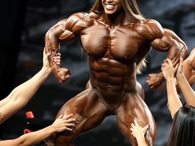 Click to view full size The naked bodybuilding show now is turning to a wild lesbian muscle orgy