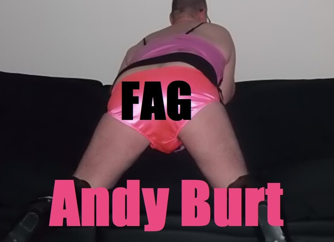sissy fag andy burt in pink satin panties