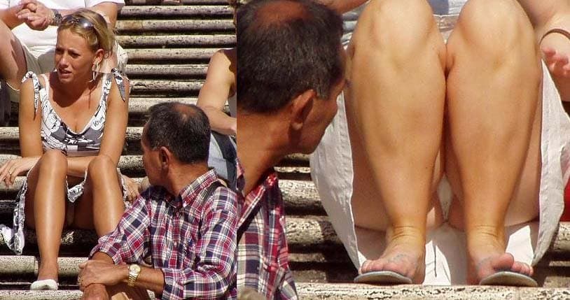 Upskirts out in the open