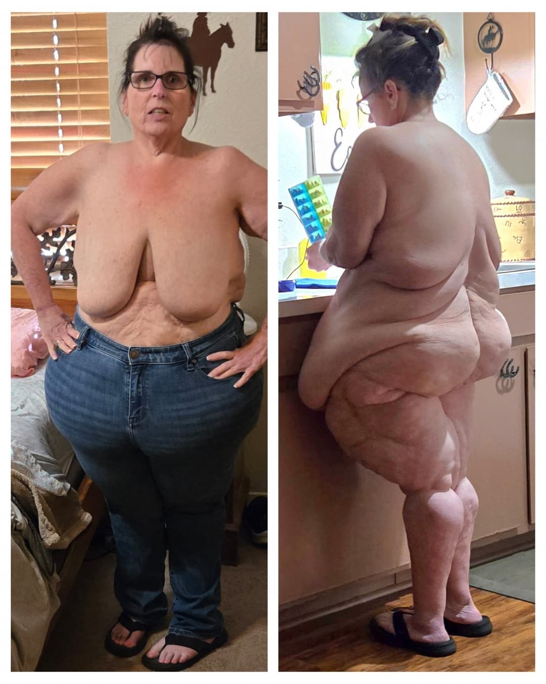 Bbw big saggy tits and fat cellulite ass