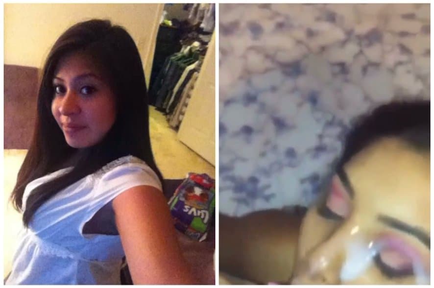 Click to view full size College guy nuts on my wife’s face and she had just finished her makeup for our date