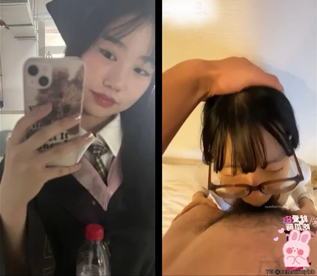 PMV- Hot asian teen nerd - facefuck - deepthroat - blowjob - cum swallow