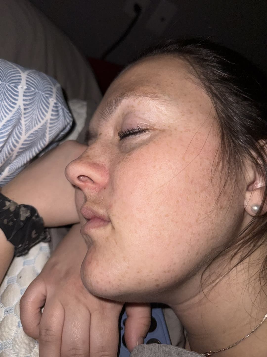 Sexy MILF wife so sexy when sleeping. Touch her!