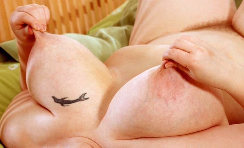 White BBW with big hanging tits