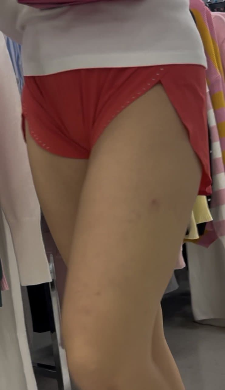 Tight shorts tight Pussy print blonde