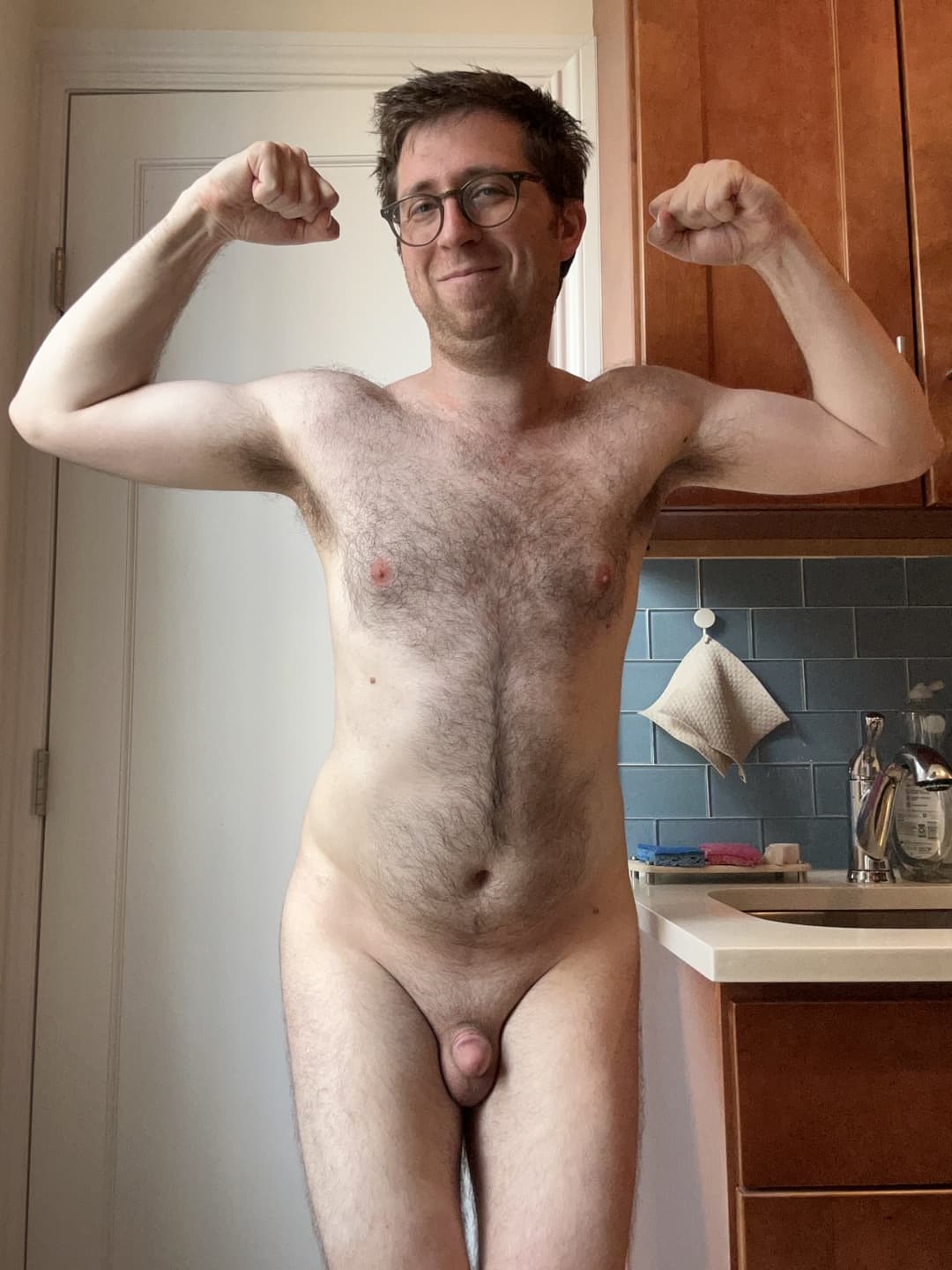 Laugh at this naked panty nerd’s teeny tiny little baby penis!