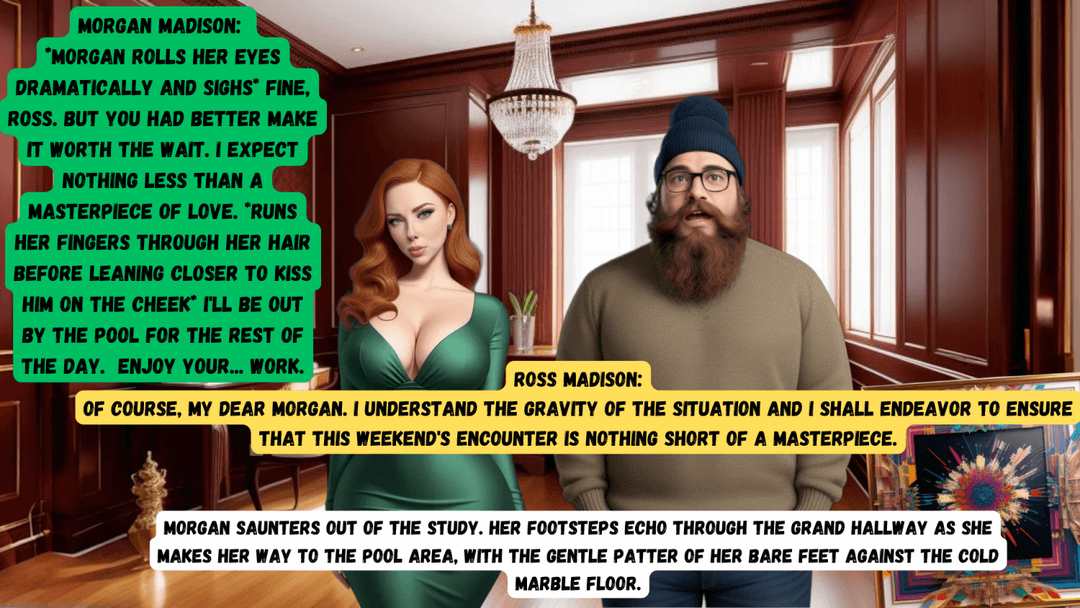 Surprise Pool Guest (AI Art) [Morgan Madison 1, Ross Madison 1, Larry 1]