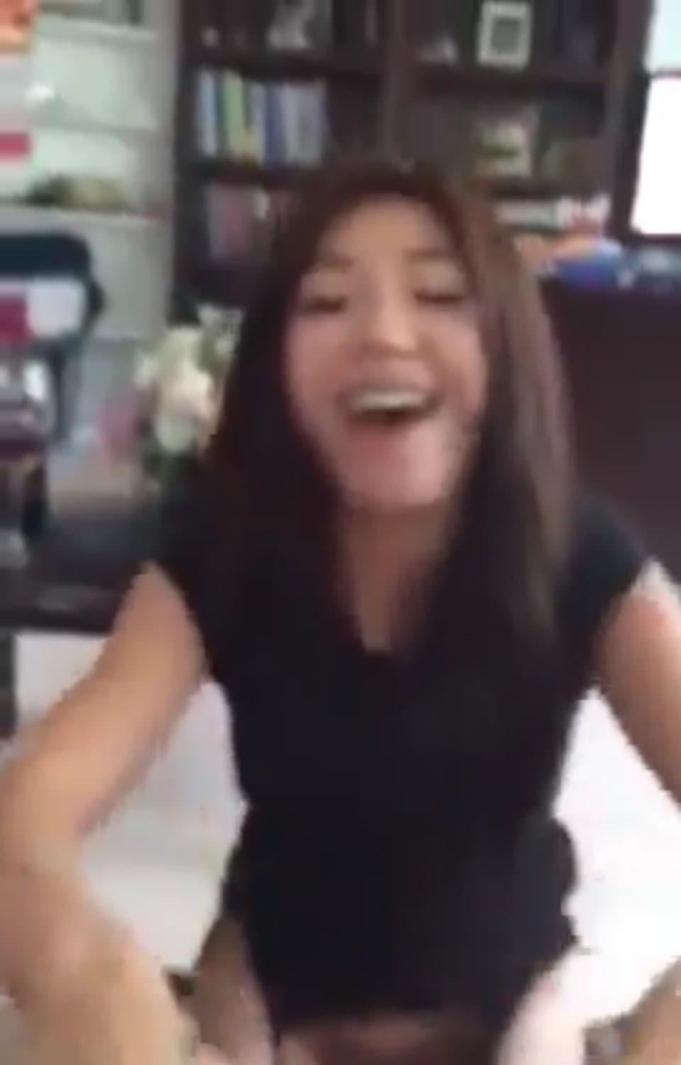 Asian mom sucks big white dick until I cum in her mouth