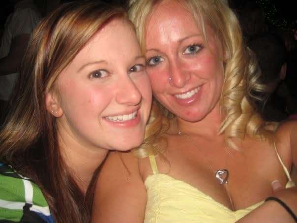 Big boobed blonde partying hard