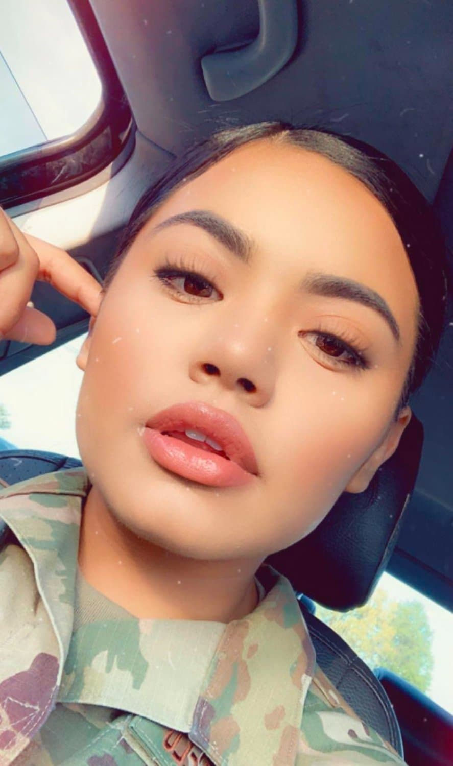 Military Latina loves showing off