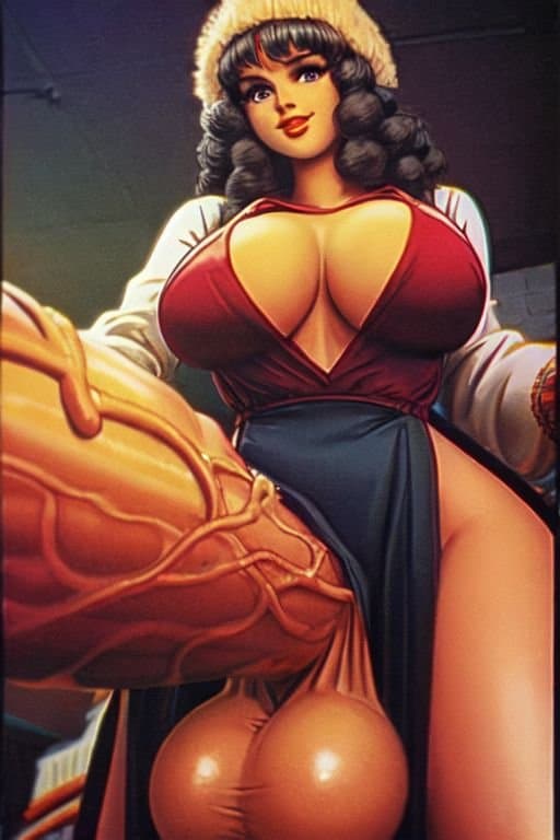 Vintage Style Halloween AI Futanari Artwork That I Generated