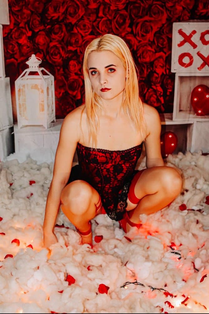 Red Lingerie, Red Stockings, Red High Heels