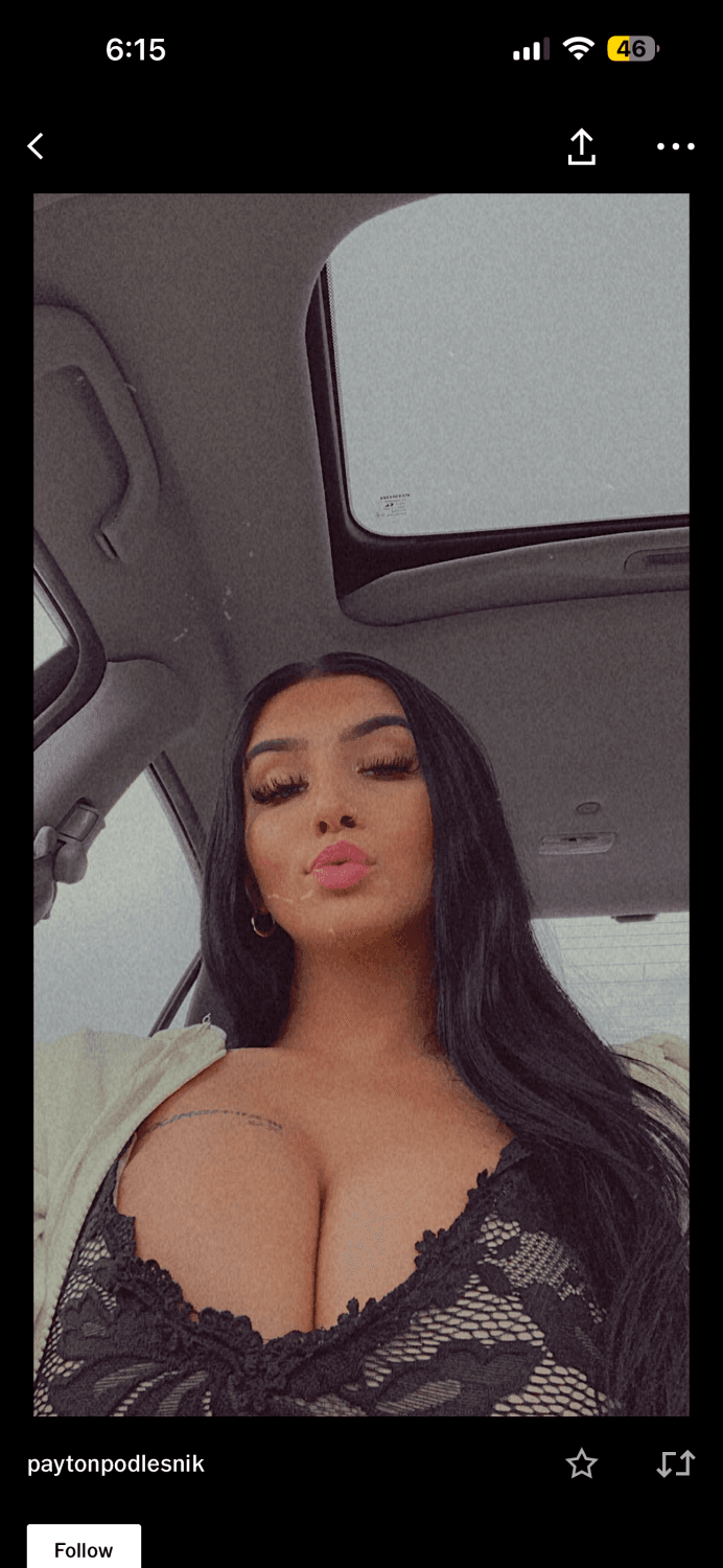 Walked in on this 23yr old hottie on accident holding her big tits together watching dude titty fuck