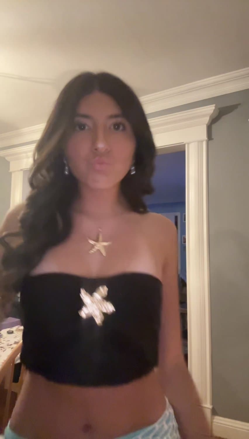 Skinny slut Sabrina Hanriquez dressed as mermaid for Holloween