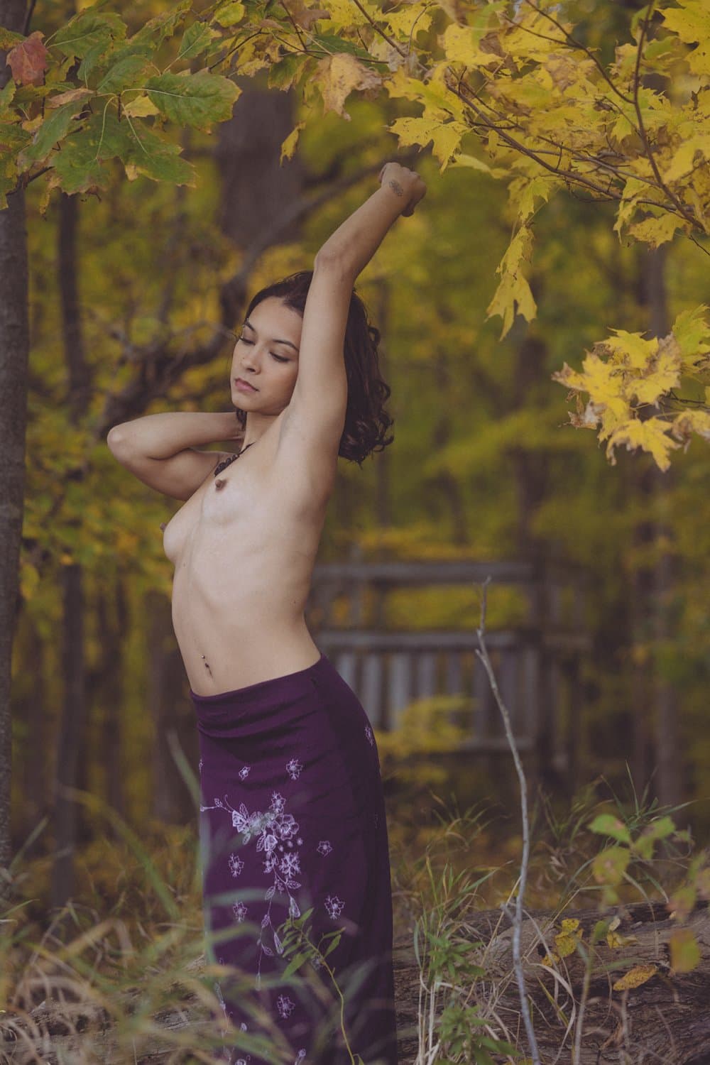 Sabrina Haze a.k.a. Chiyuki Haze from Michigan naked in the woods
