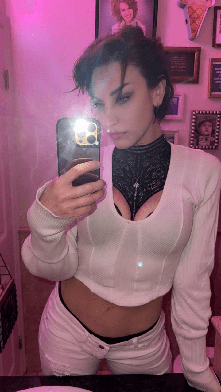 Hot white chick with black thong