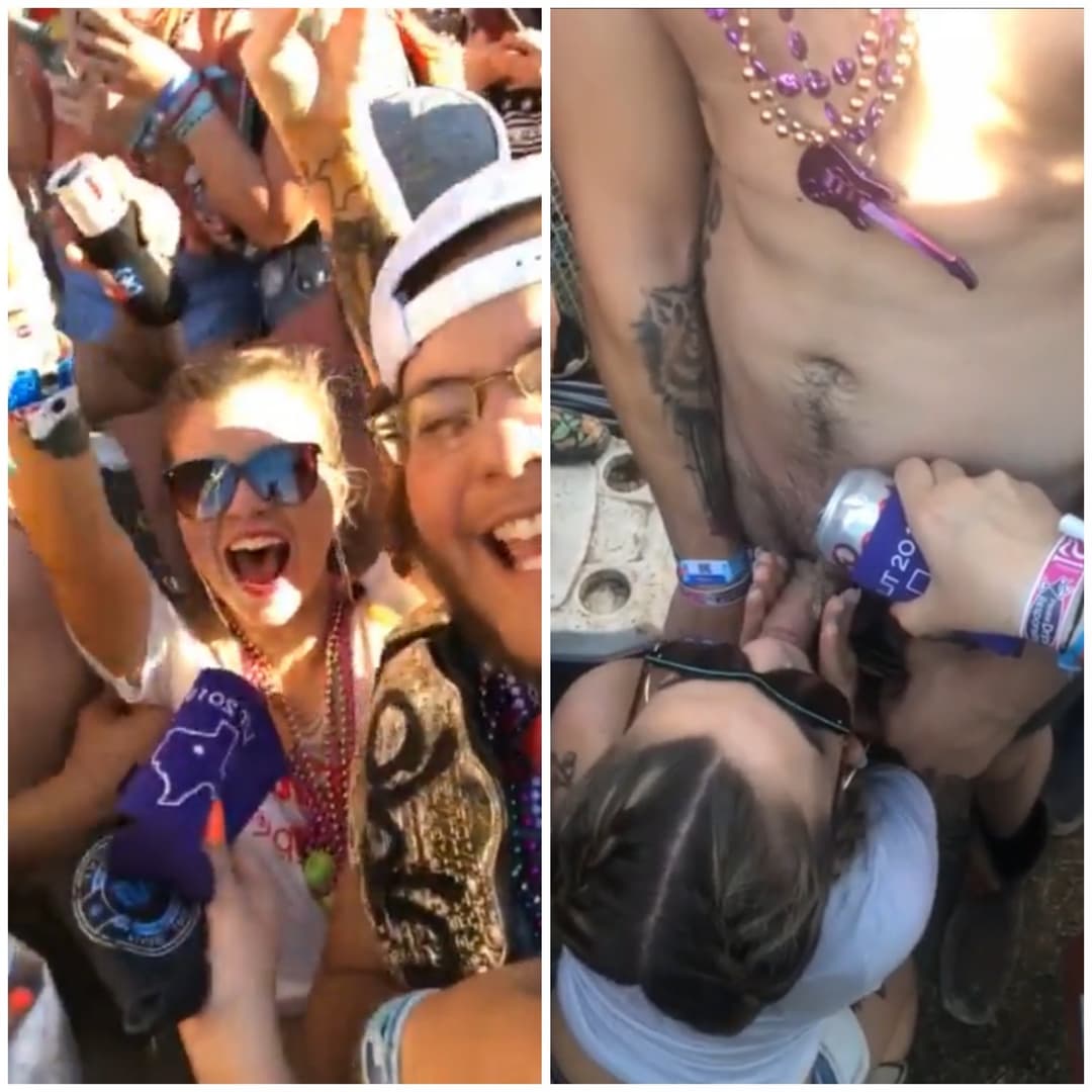 Dad will be proud. Dirty slut sucking a stranger at some kind of outdoor party.