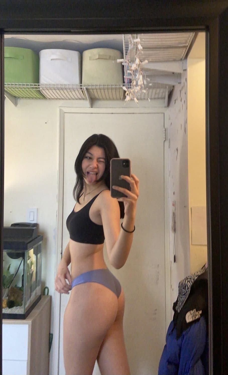 ASIAN Goth Girl in Calvin Klein Panties LEAKED! Nudes included! Fap to her submissive body!