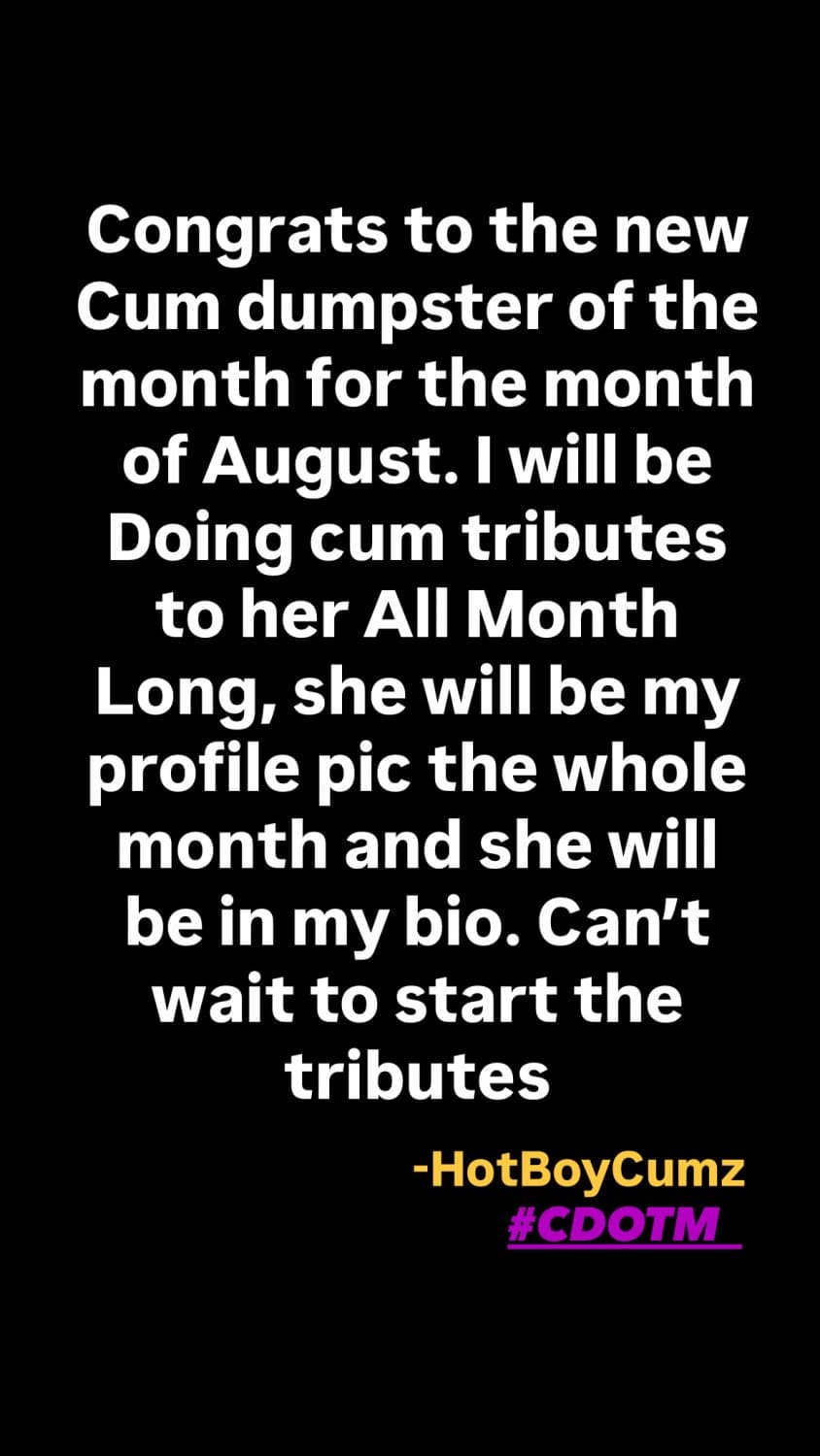 Cum Dumpster of the Month Reveal Video