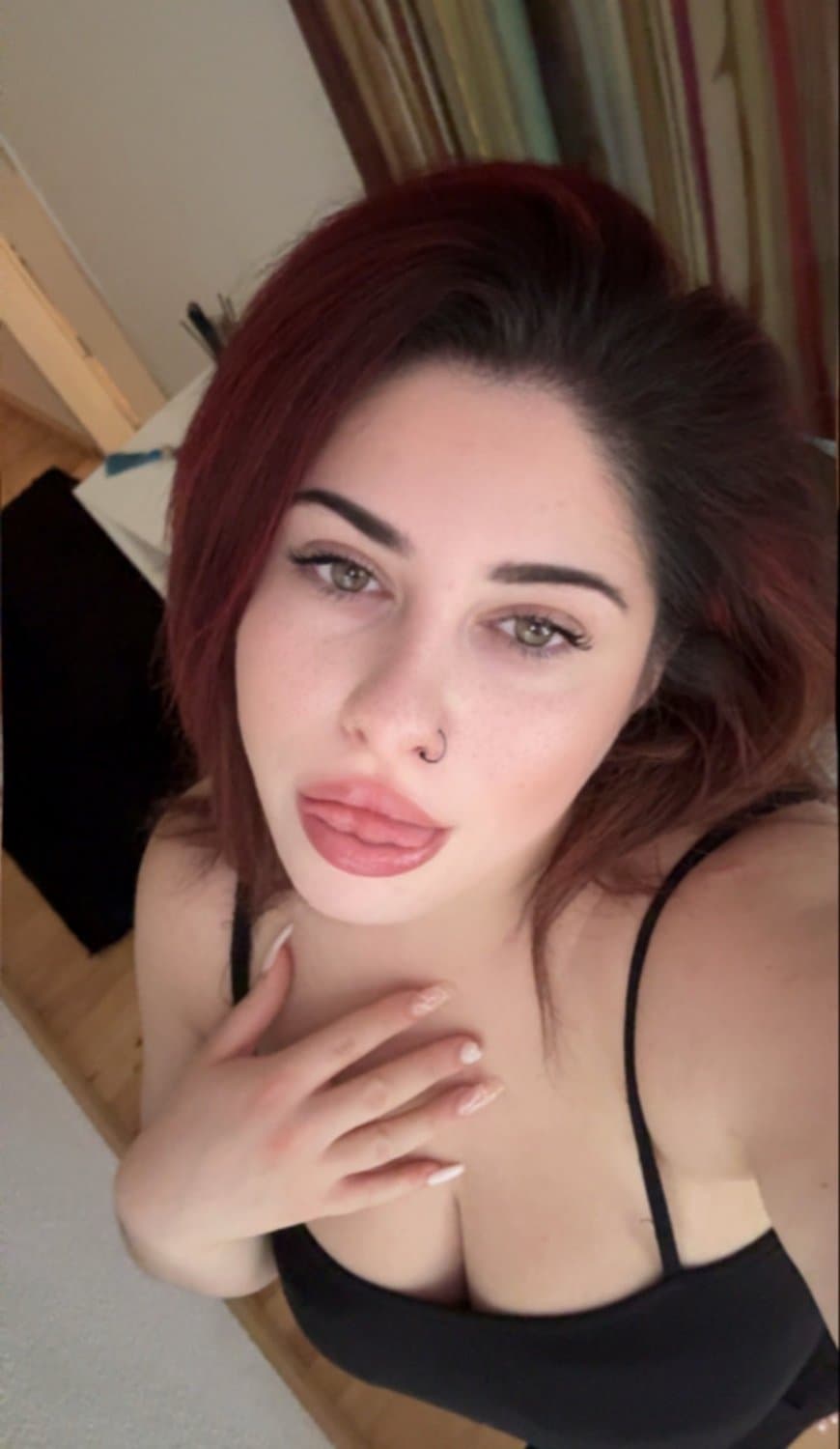 Chubby bitch with red hair and big boobs