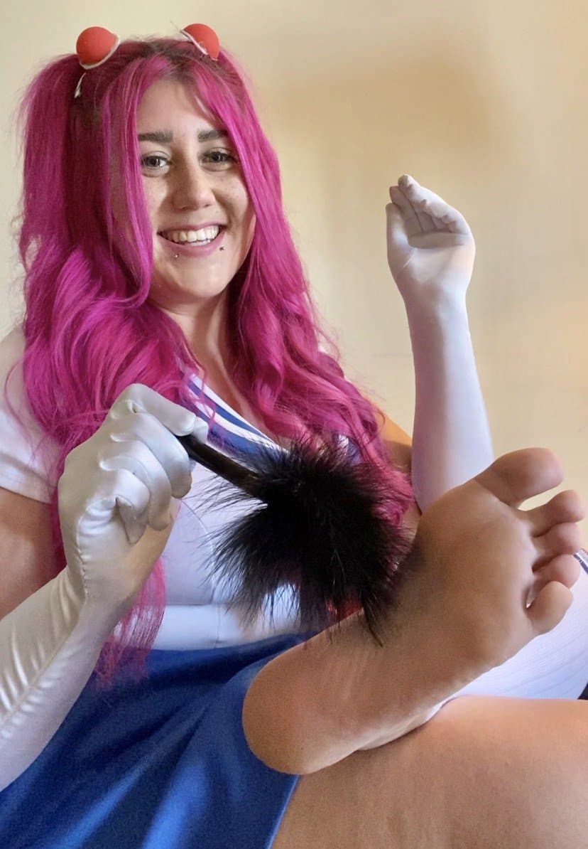 Nerdy Sailor Moon Cosplayer AI Cum On Feet (AI Cum On Feet Template)