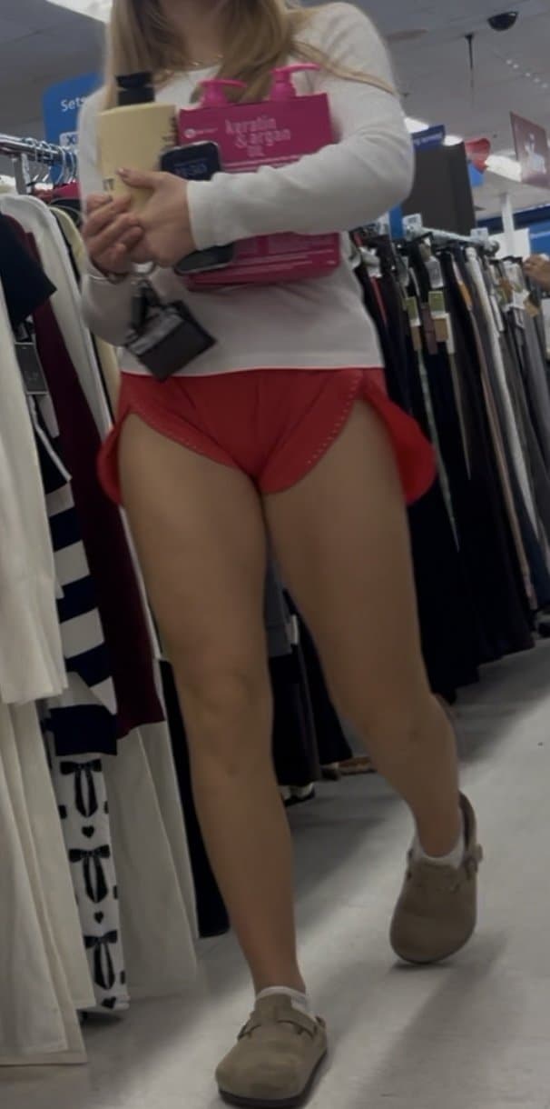 Tight shorts tight Pussy print blonde