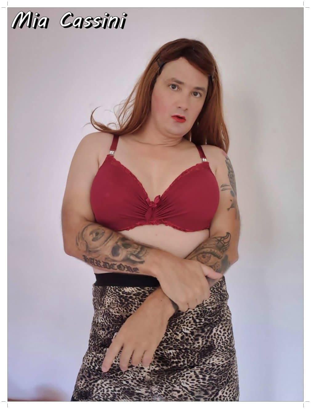 Red Lingerie and Miniskirt