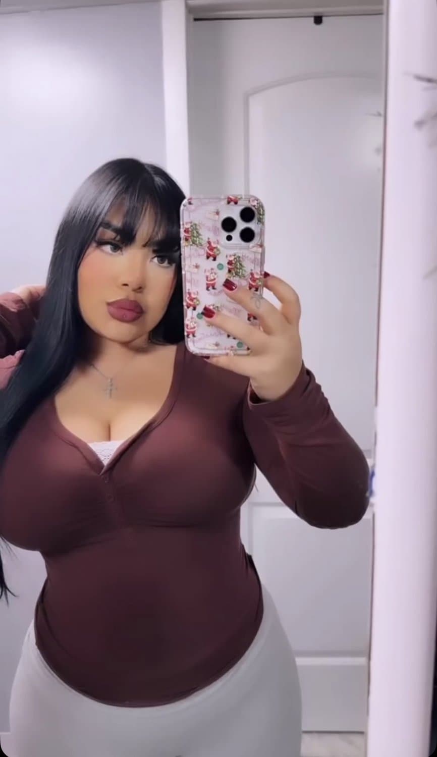 She has huge tits ? tits bigger than her face, she needs a good tittyfuck session lol