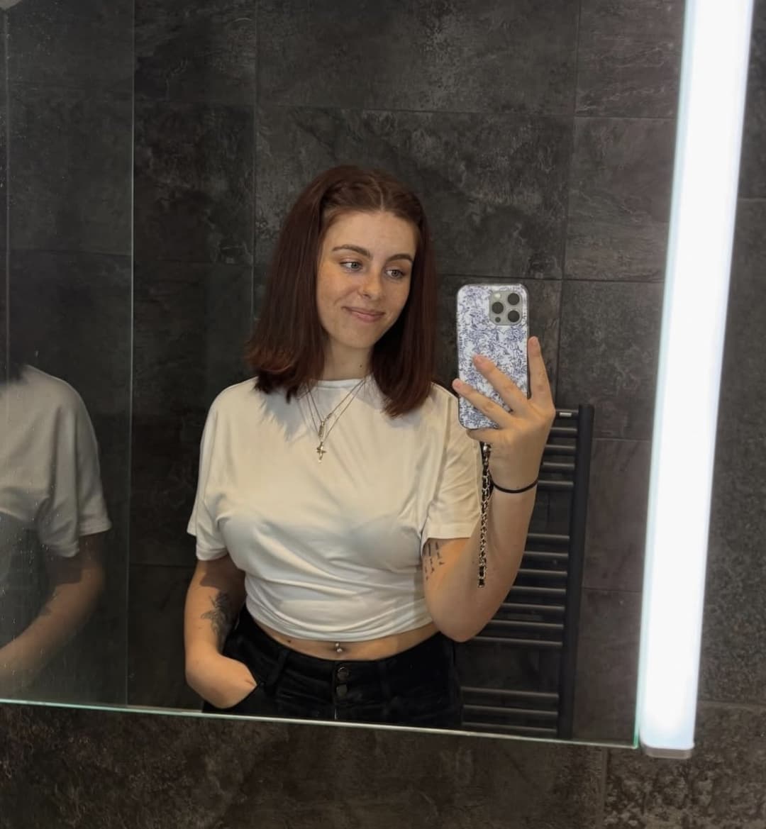 Redhead slut needs her face and tits covered in cum