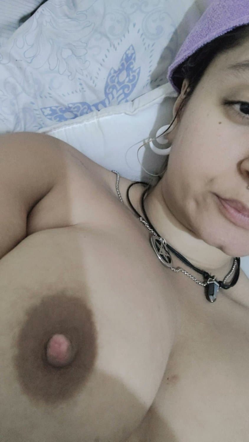 Milky babe with colored hair