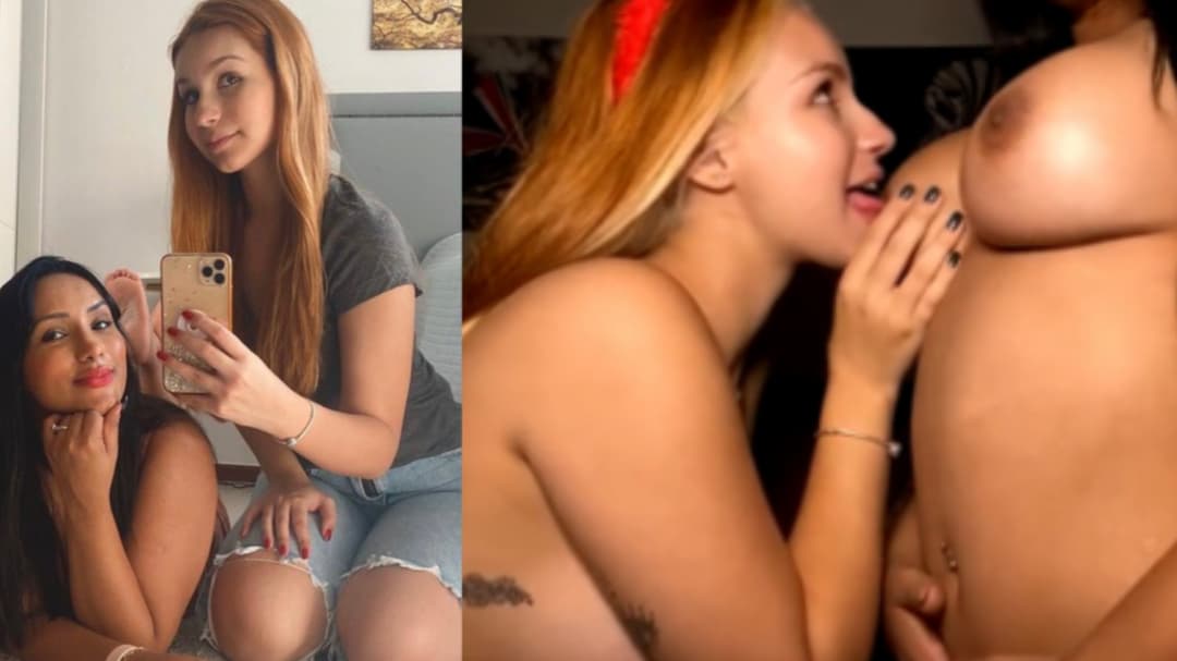 Mãe chupando a buceta da filha em live