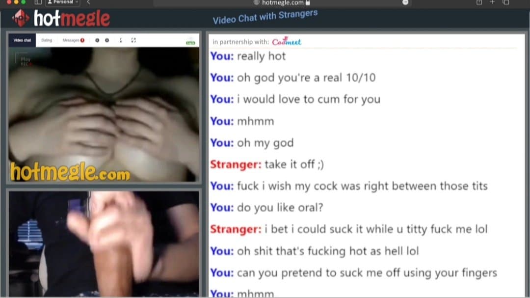 Young Omegle girl rubbing her sweet pussy and enjoying in sex chat