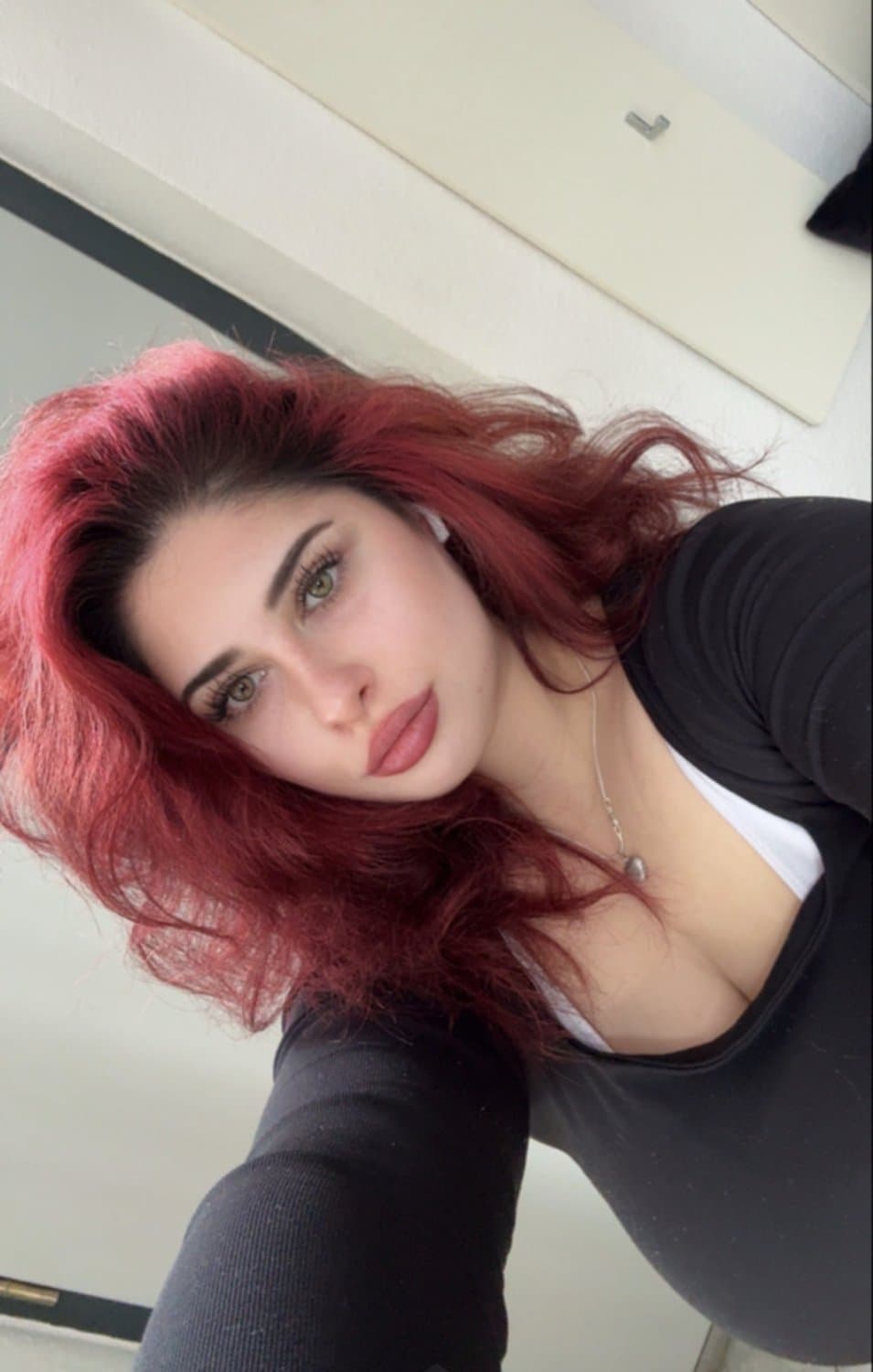 Chubby bitch with red hair and big boobs
