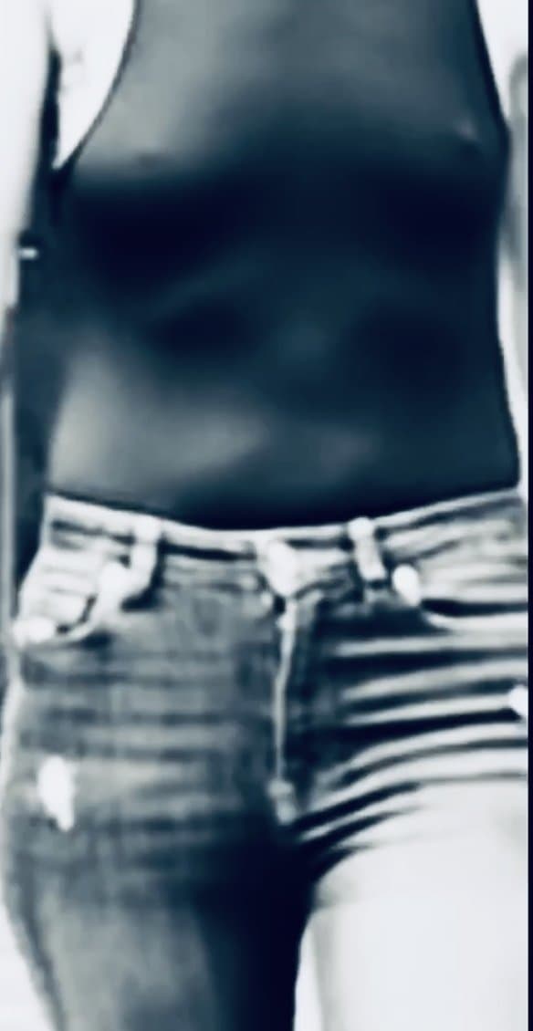 Uk petite milf bra less wearing sheer see through vest English biker milf tattoos