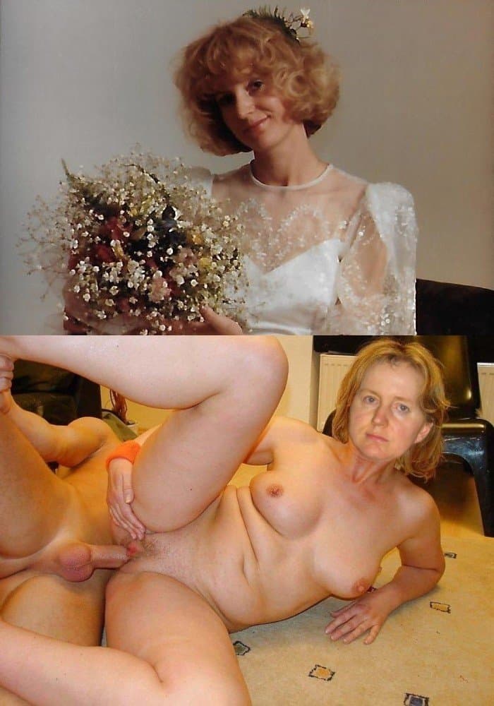Bride dressed undressed