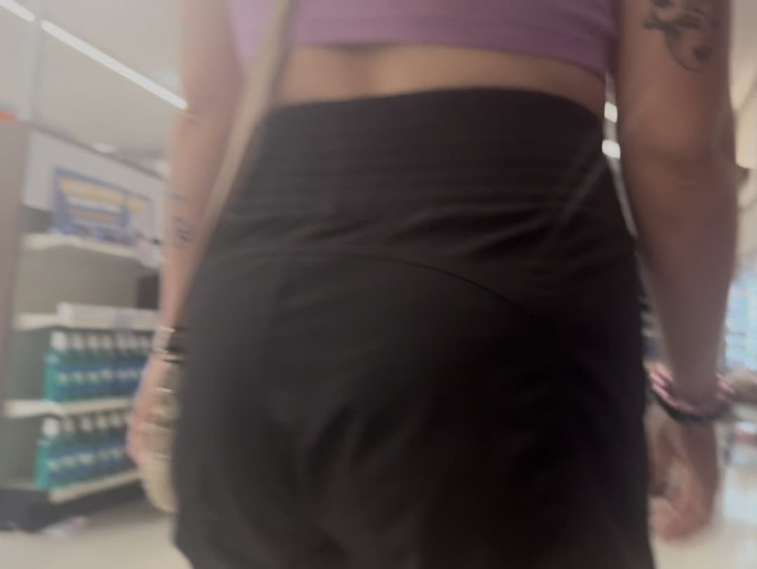 blonde irl wearing pink panties under her shorts